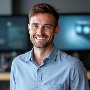 Portrait of Tech Mike, the founder and PC specialist, smiling confidently.