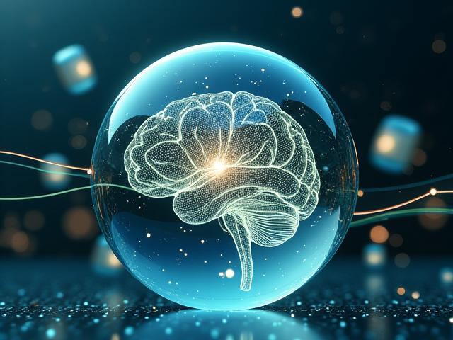 Animated visual representing an AI neural network processing data with light trails, symbolizing fast and accurate diagnostics.