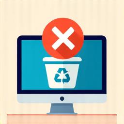 Icon of a recycling bin with a red X, symbolizing accidental deletion