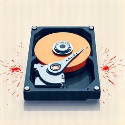 Icon of a broken hard drive with error symbols