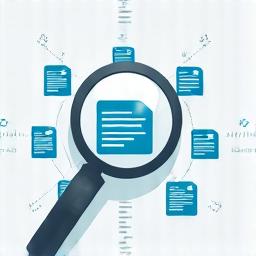 Icon of a powerful magnifying glass examining data on a hard drive