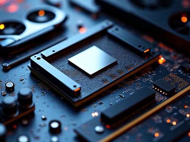 Various PC components like GPU, RAM, SSD, and CPU laid out on a workbench, ready for installation.