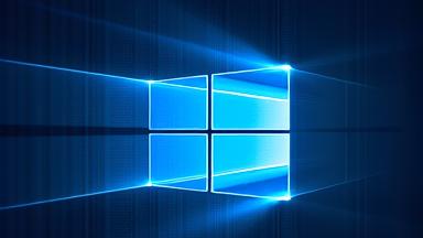 Windows logo superimposed on abstract digital patterns, symbolizing efficient OS management